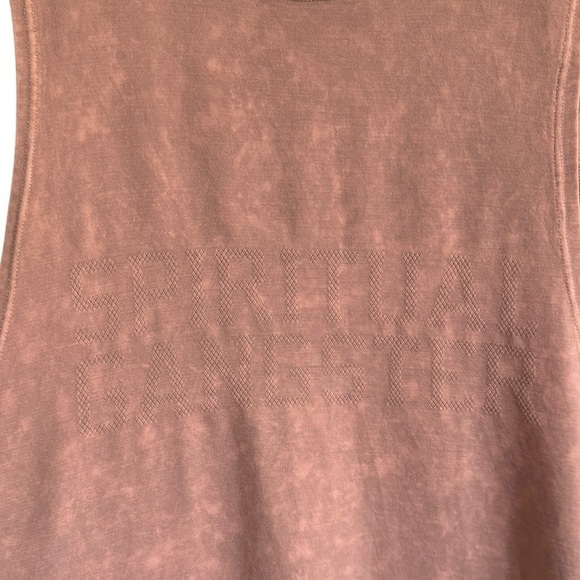 Spiritual Gangster Pink Mineral Washed Logo Muscle Tank, Size M/L - Picture 3 of 8